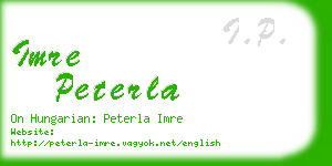 imre peterla business card